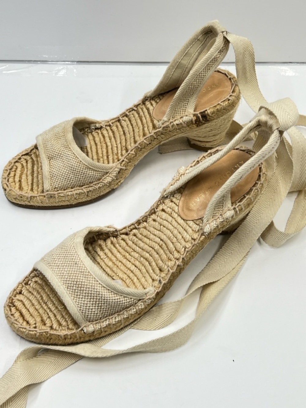 ANTONIO MELANI Women’s Ankle Lace Up Open Toed Heels Size 7